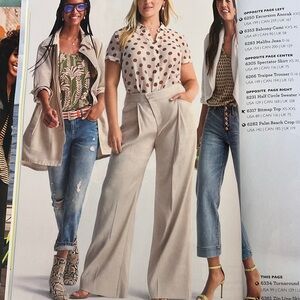 CAbi Cream Wide Leg Pants